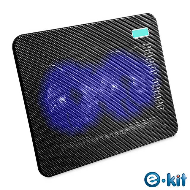 逸奇e-Kit 11cm雙風扇超薄筆電散熱墊(黑)CKT-N192