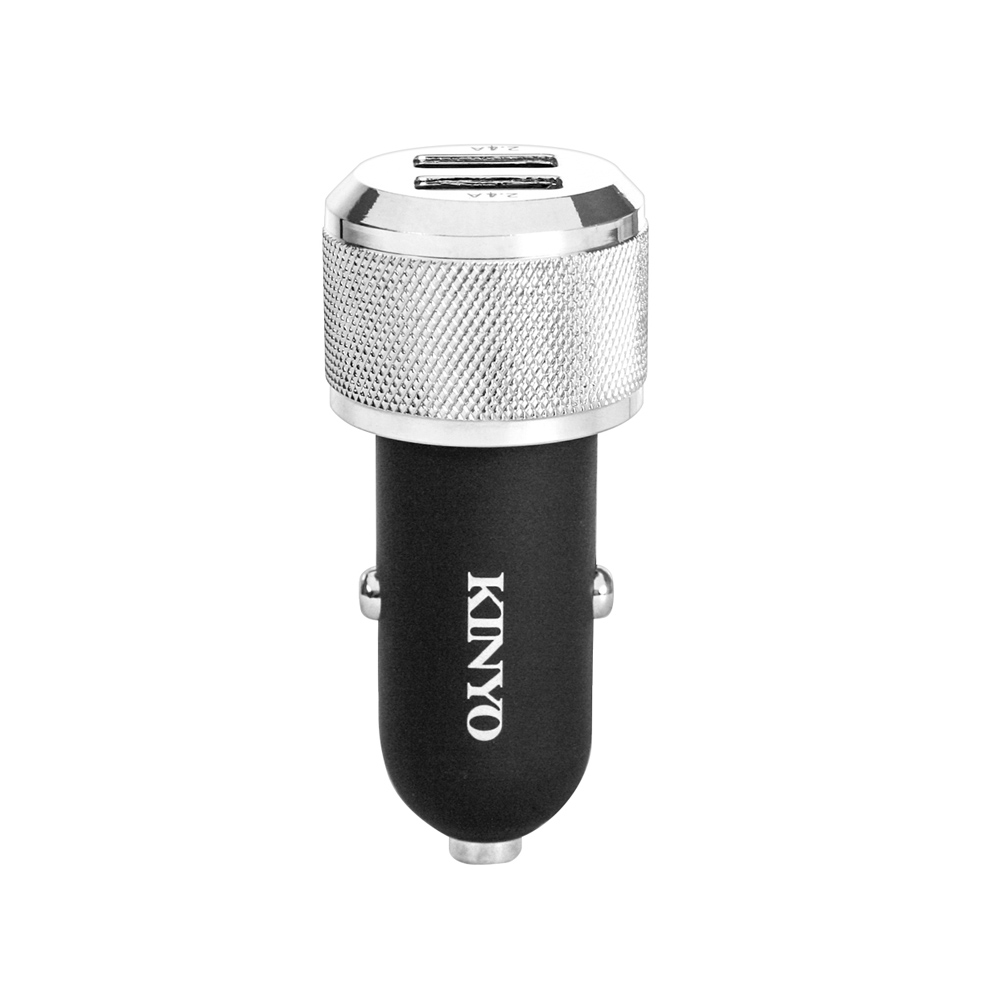 KINYO金屬雙孔USB車用充電器CU55