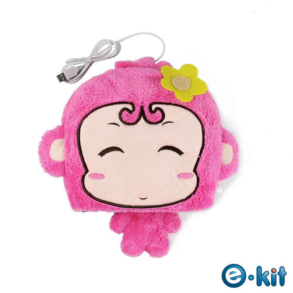 逸奇e-Kit 猴子造型/可拆洗/保暖用品/保暖滑鼠墊/USB滑鼠墊/暖手滑鼠墊/保暖小物-粉色 UW-MS30 PK