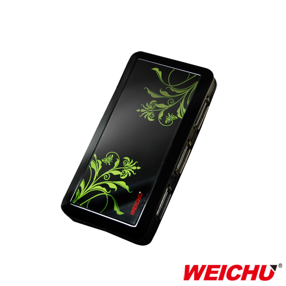 WEICHU 綠芒戀 HU-510B USB2.0 HUB 集線器-典雅黑