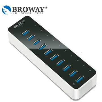 BROWAY BW-U3038A USB3.0 5Gbps 10埠 HUB集線器