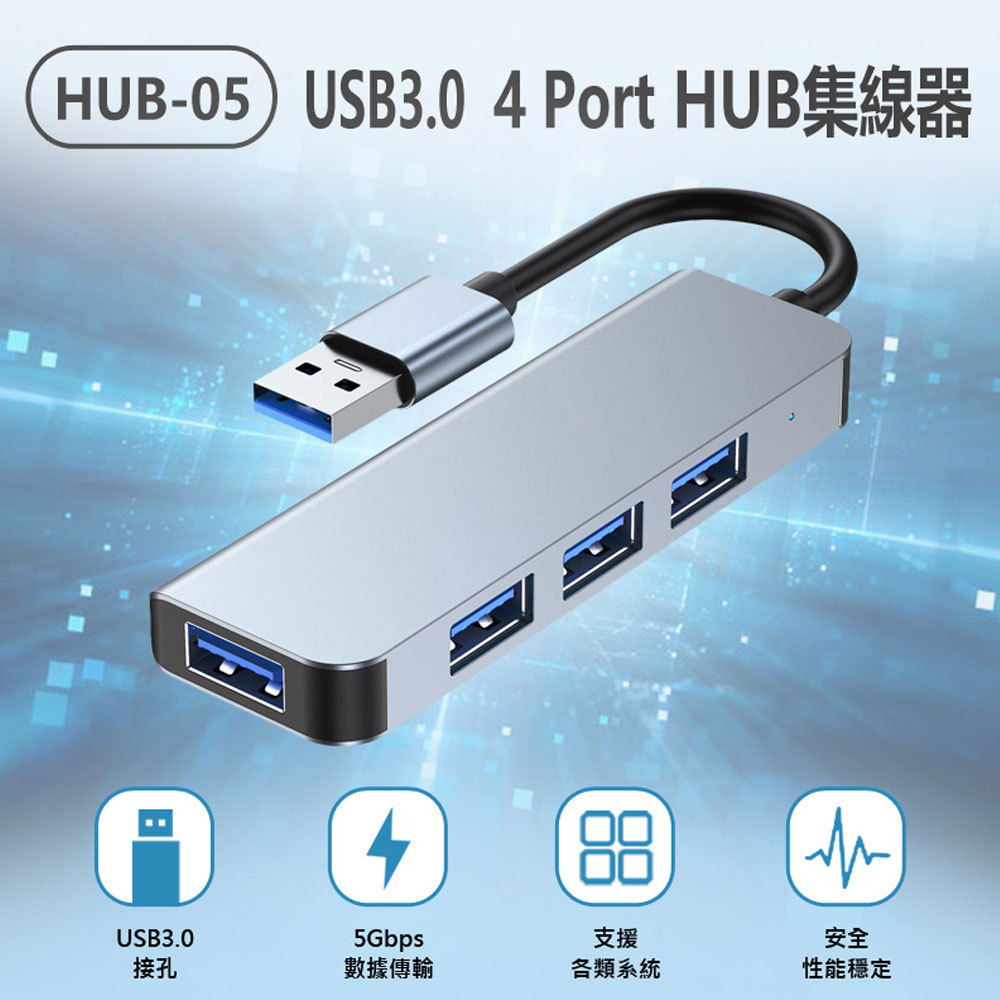 HUB-05 USB3.0 4 Port HUB集線器
