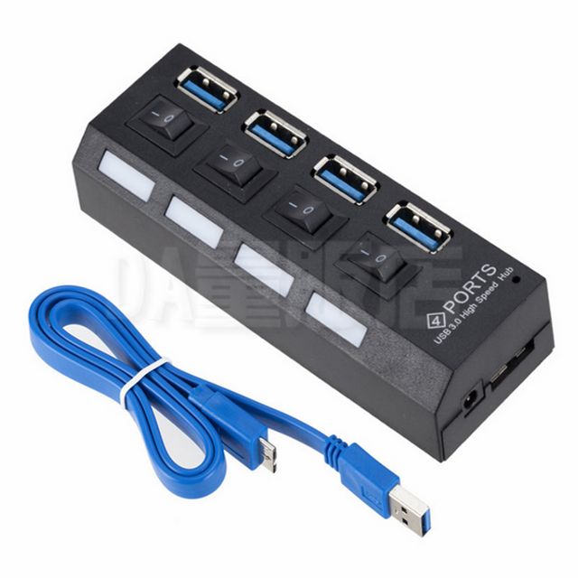 USB3.0 可開關 4ports 4口 HUB 集線器 分線器 擴充槽
