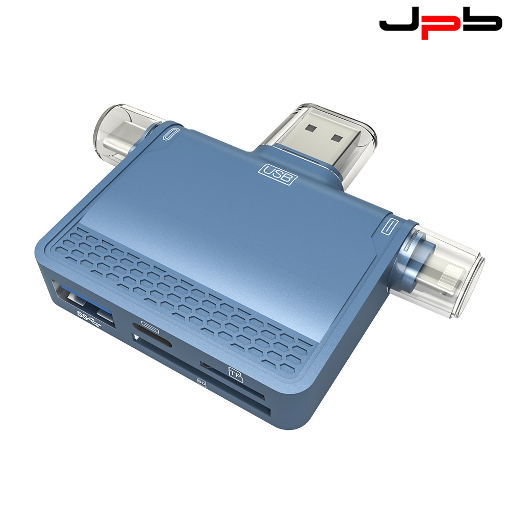 [ JPB USB/Type-C/Lightning 三合一多功能讀卡機 ( USB/SD/TF/Lightning )