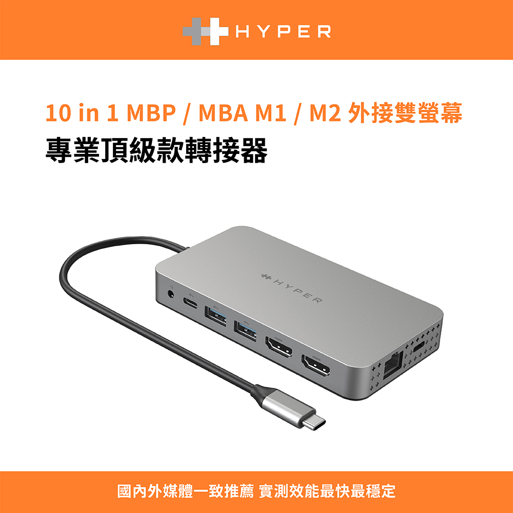 HyperDrive 10-in-1 DUAL HDMI(M1/M2) USB-C Hub
