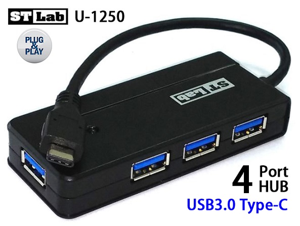ST-Lab 隨插即用 USB3.0 Type-C 4埠 HUB (U-1250)