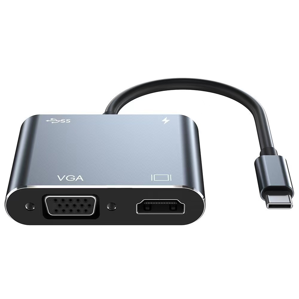 Type-c to HDMI4K2K+VGA+USB3.0+PD 影音轉接器