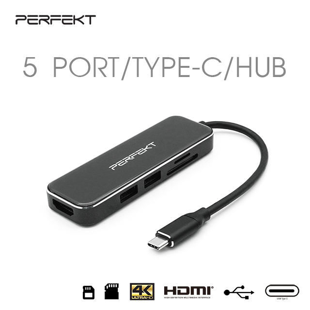 PERFEKT USB-C 5 PORT HUB