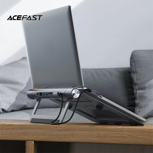 ACEFAST E5 PLUS USB-C多功能HUB筆電支架 深空灰
