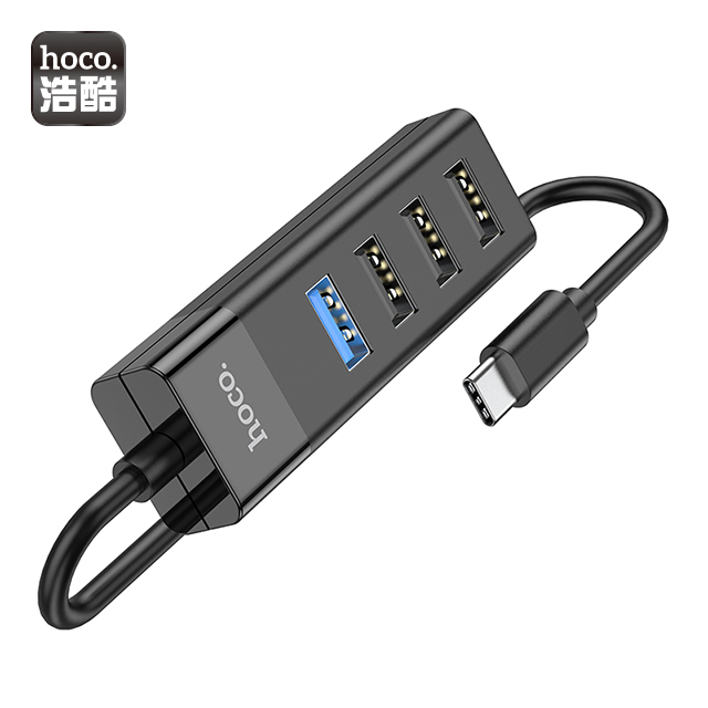 hoco. HB25 易和4合1轉換器 (Type-C轉USB3.0+USB2.0*3) 黑色