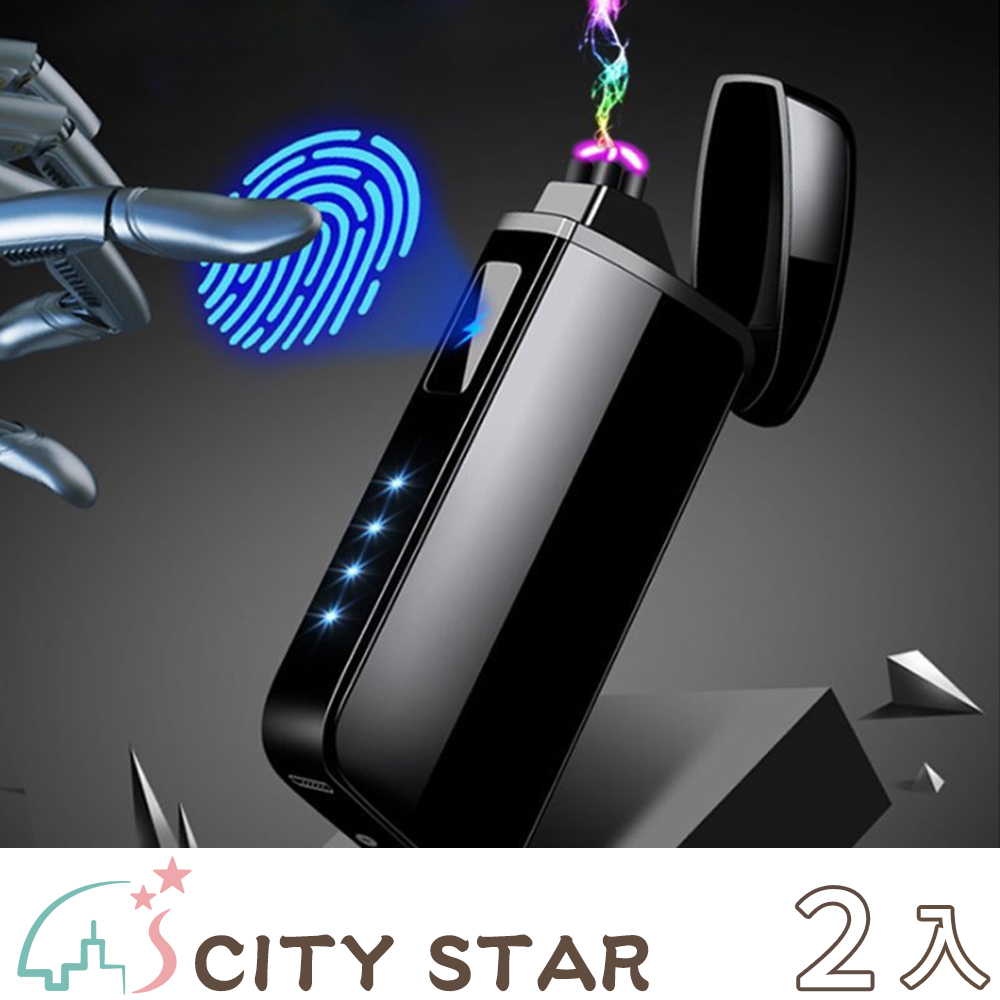 【CITY STAR】USB防風智能觸摸感應打火機2色-2入