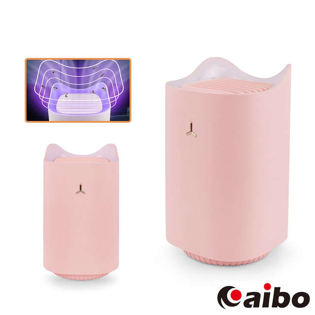氣質貓咪 USB光觸媒吸入式捕蚊燈(USB-94)-粉紅