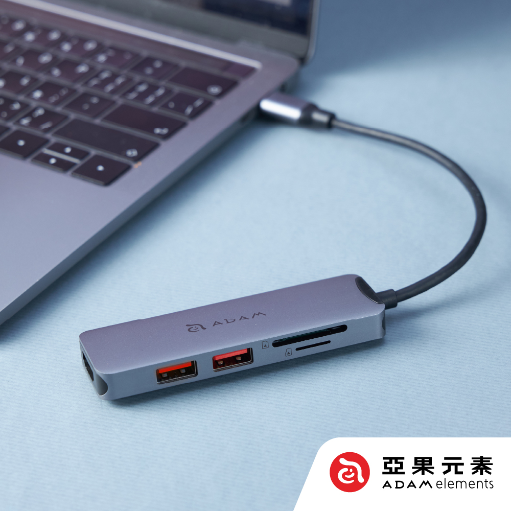 【亞果元素】CASA Hub A05 USB-C Gen2 五合一多功能高速集線器 灰