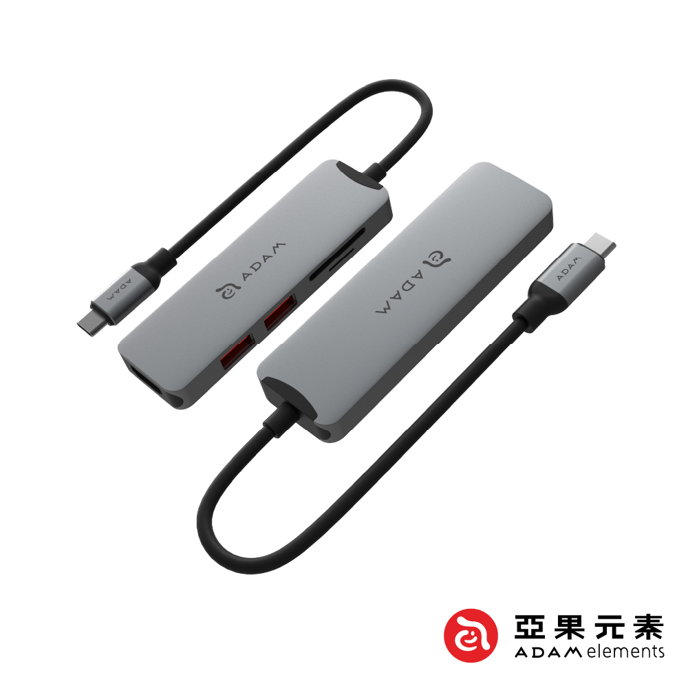 【亞果元素】CASA Hub A05 USB-C Gen2 五合一多功能高速集線器 灰