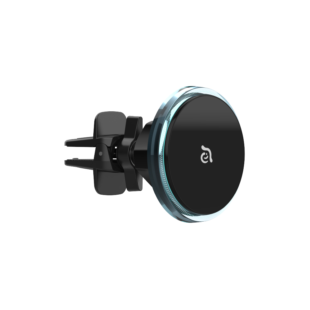 【亞果元素】OMNIA CX1 LED炫光藍車用磁吸充電器 黑