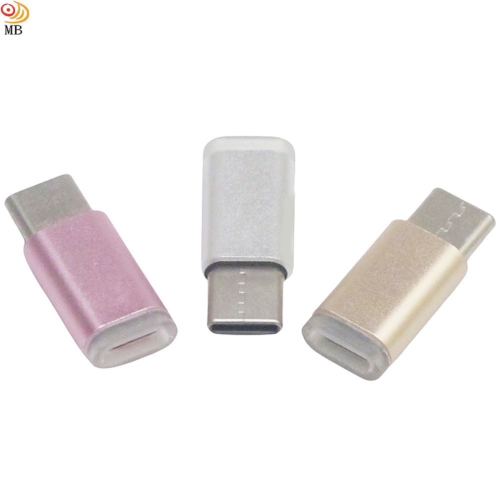 月陽超值3入鋁合金尾部加固Micro USB轉Type-C轉接頭(USBMC2X3)