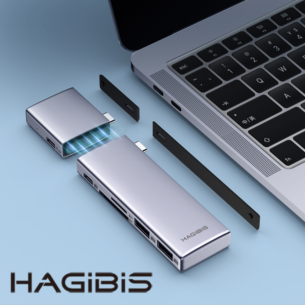 HAGiBiS鋁合金模組化Type-C擴充器MC2S網讀卡款