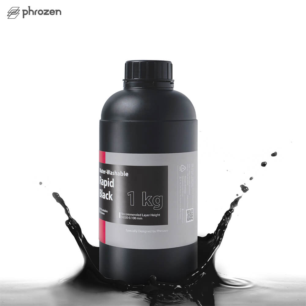 Phrozen Water-Washable 可水洗高速列印樹脂, 極速黑, 1KG裝