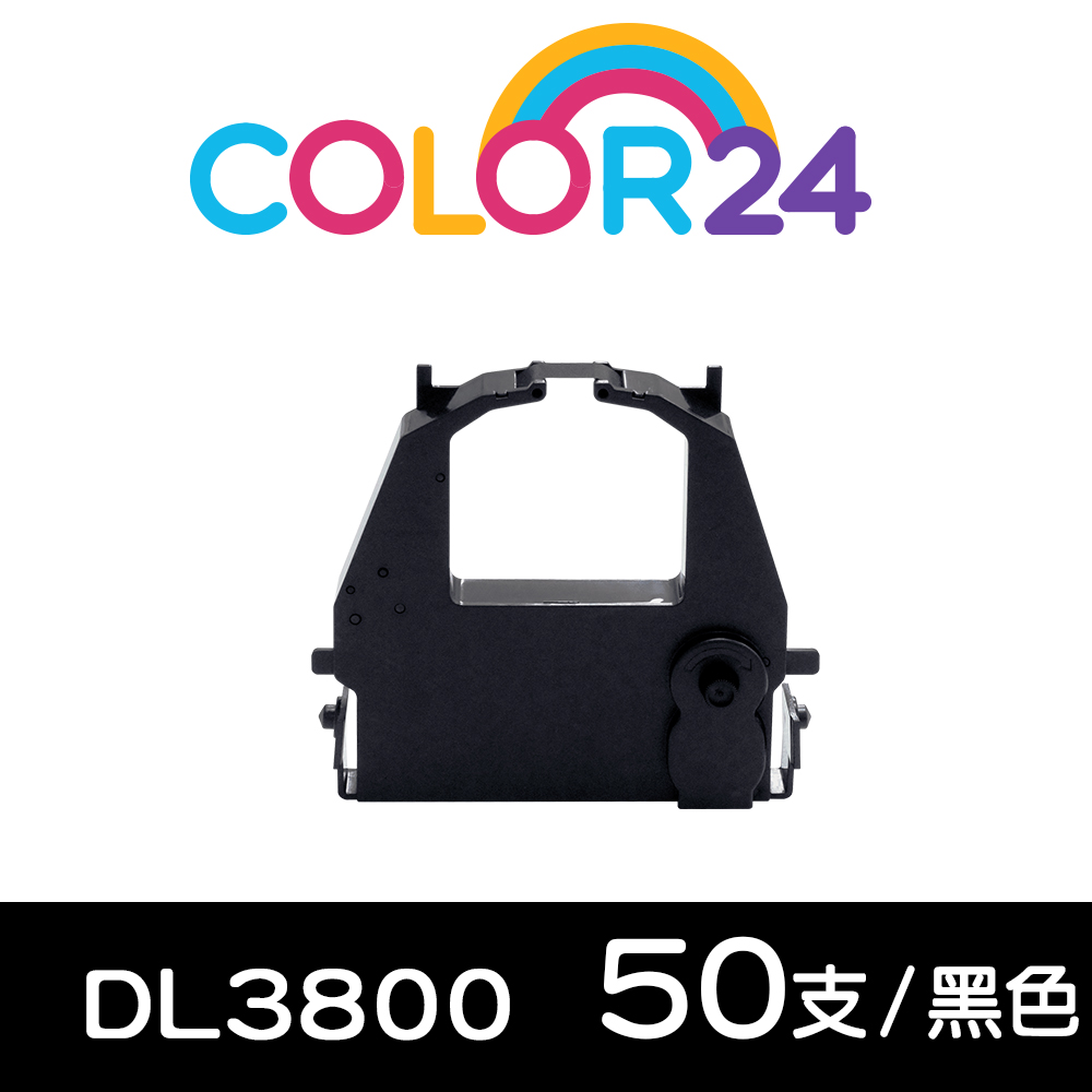 【COLOR24】for Fujitsu 50入組 DL3800 黑色相容色帶 /適用DL-3850+/DL-3750+/DL-3800 Pro