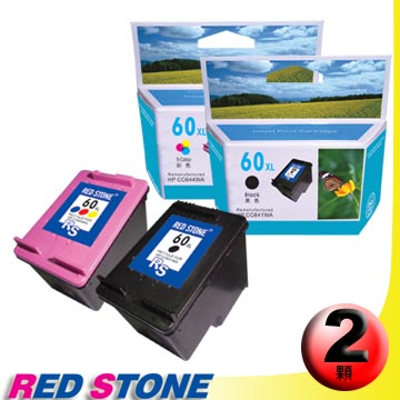 RED STONE for HP CC641WA+CC644WA環保墨水匣NO.60XL(一黑一彩)高容量