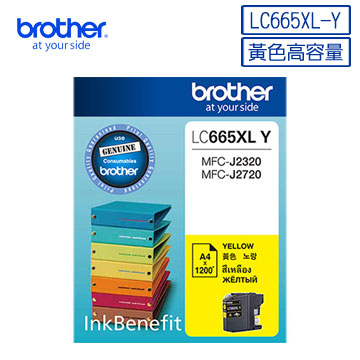 Brother LC665XL-Y 原廠黃色墨水匣