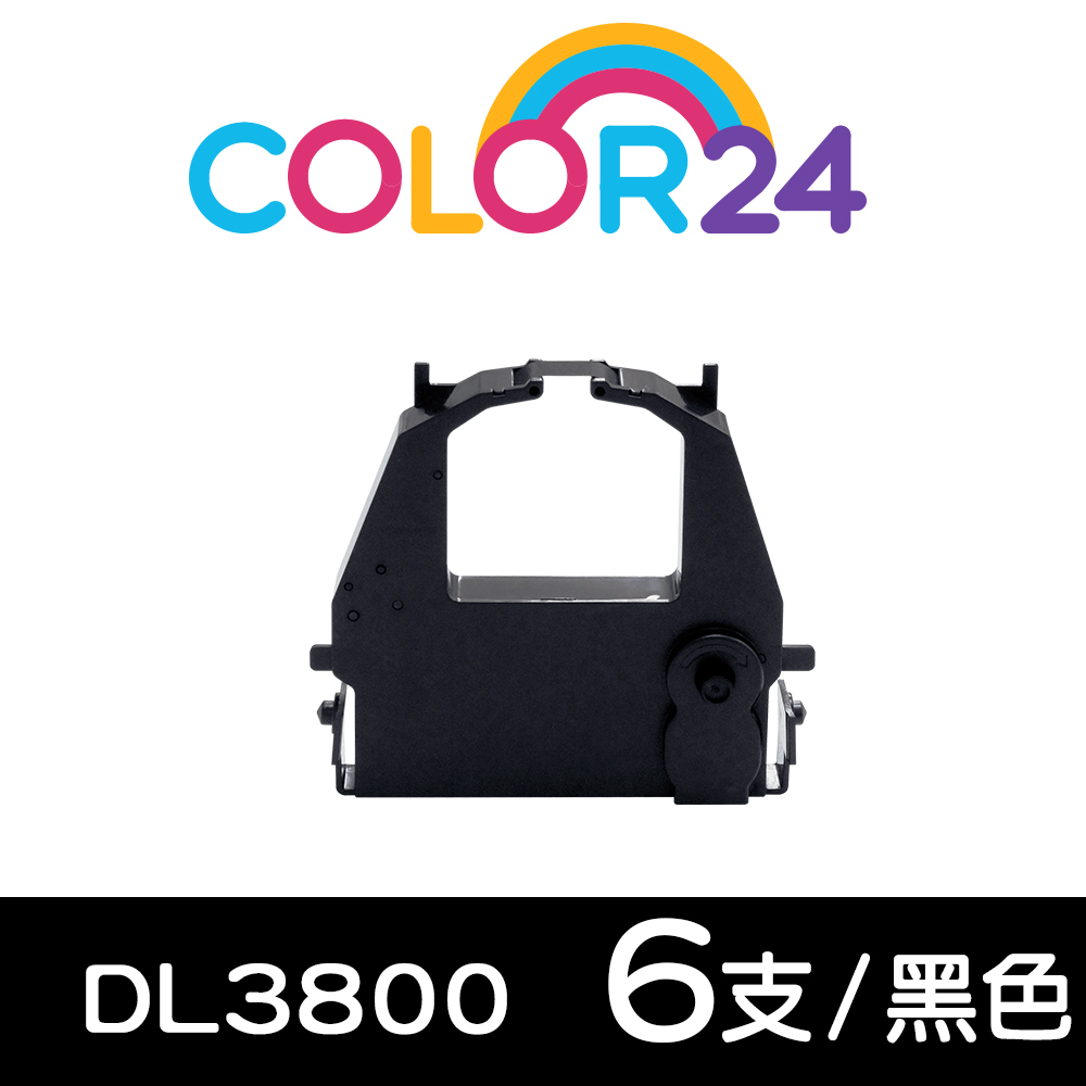 【COLOR24】for Fujitsu 6入組 DL3800 黑色相容色帶 /適用DL-3850+/DL-3750+/DL-3800 Pro