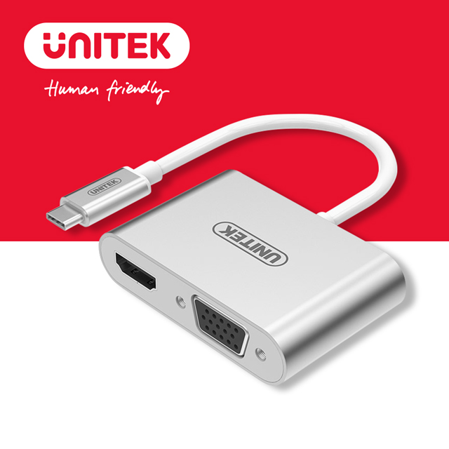 UNITEK Type-C轉 HDMI/VGA 鋁合金高清轉換器