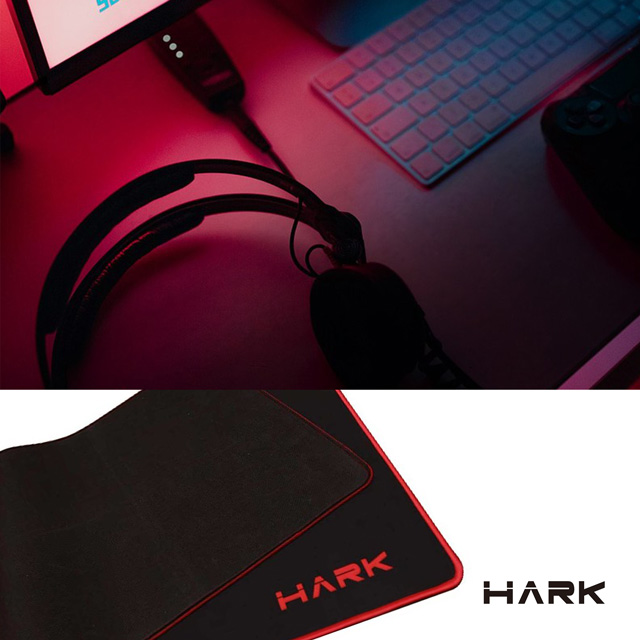 【HARK】超大鼠墊/辦公室桌墊 (90x40cm) - 黑底紅邊