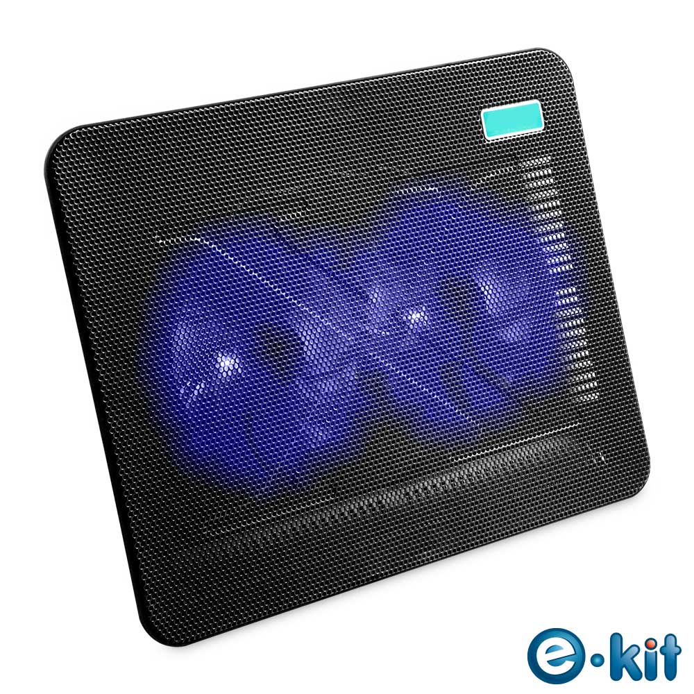 逸奇e-Kit 11cm雙風扇超薄筆電散熱墊(黑)CKT-N192_BK