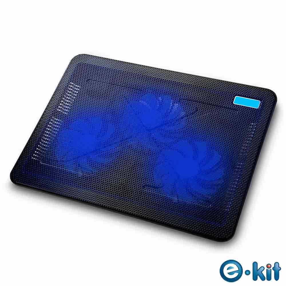 逸奇e-Kit 110mm 超靜音三風扇筆電散熱墊(黑) CKT-C3_BK