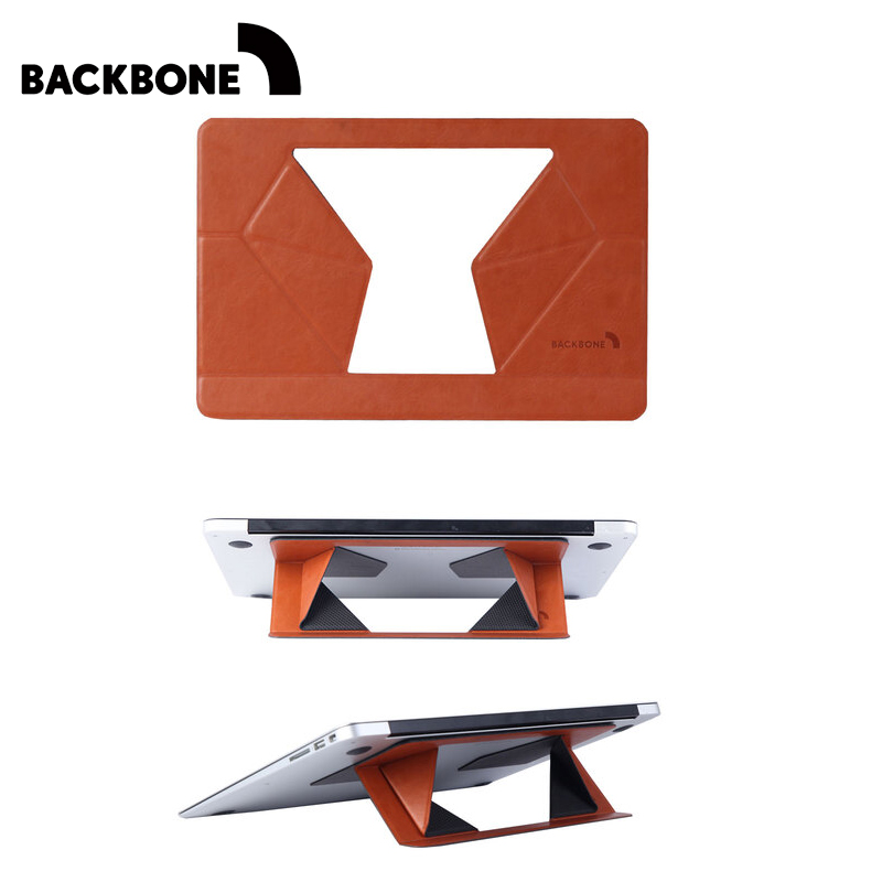 Backbone Meerkat-Plus 兩段式黏貼筆電架-焦糖皮革