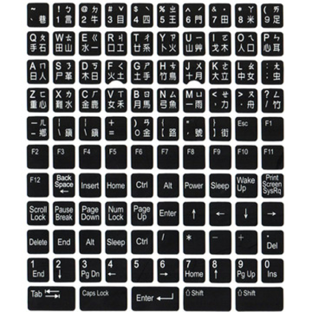 《2張入》fujiei中英文黑底白字電腦鍵盤專用貼紙