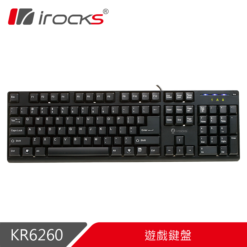 i-rocks KR-6260 24顆鍵不衝突遊戲鍵盤(黑色)