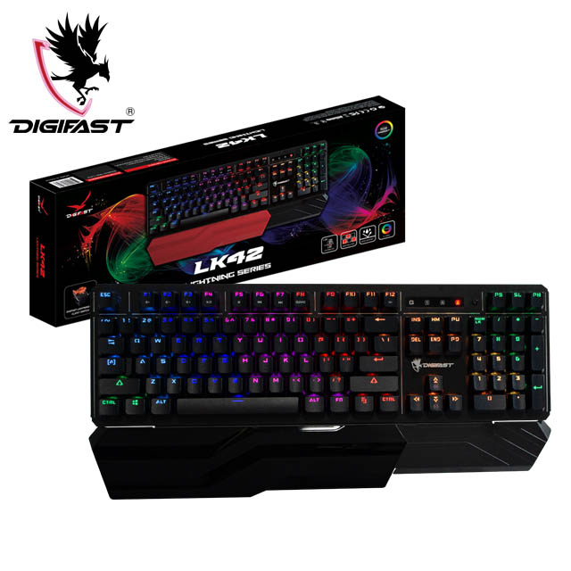 DIGIFAST 迅華 Lightning光學機械軸RGB電競鍵盤LK42(橘軸)