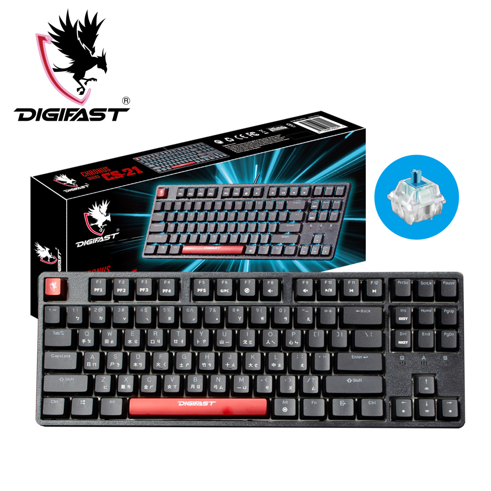 DIGIFAST 迅華 TKL 80% RGB機械電競鍵盤CS-21(中文/青軸版)