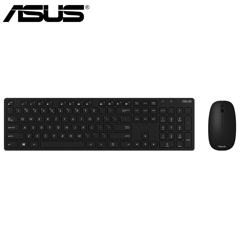 ASUS 原廠 W5000 輕薄無線鍵盤滑鼠組 (全黑色)