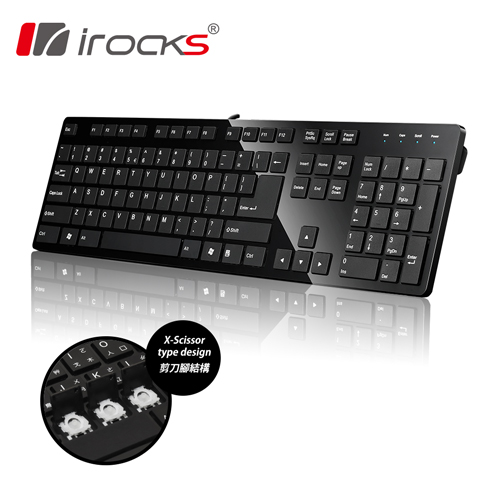 i-rocks IRK01 巧克力超薄鏡面黑鍵盤