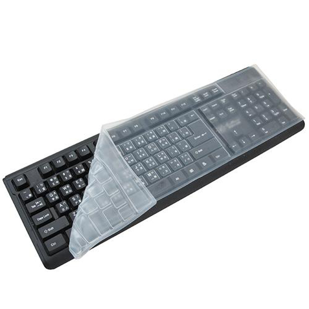 通用型防水防塵防油彈性矽膠台式鍵盤保護膜超值2入(K3215)