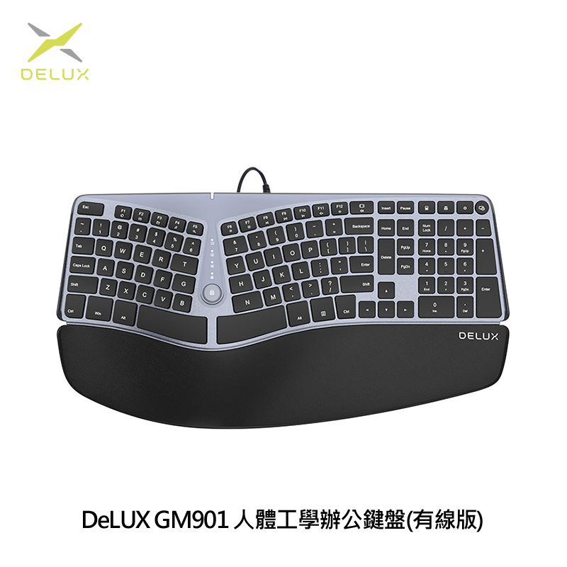 DeLUX GM901 人體工學辦公鍵盤(有線版)