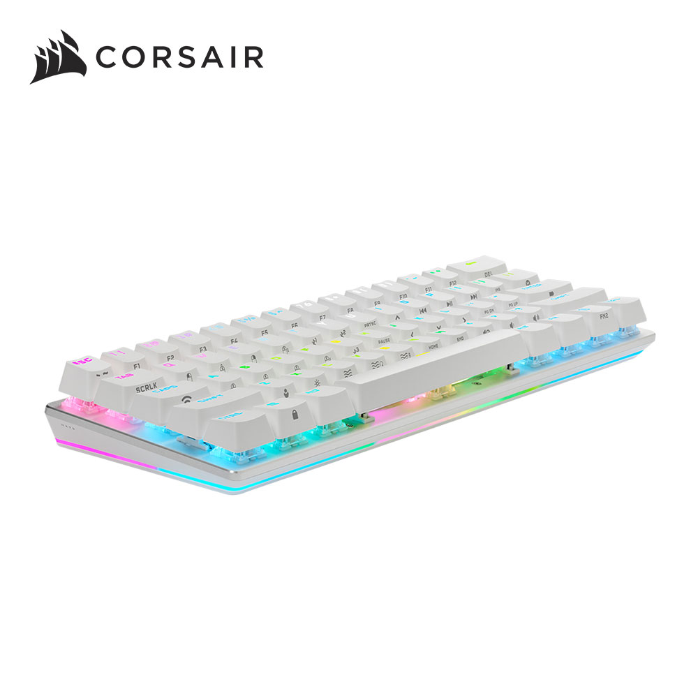 海盜船CORSAIR K70 PRO-白 MINI 銀軸RGB 無線機械式鍵盤