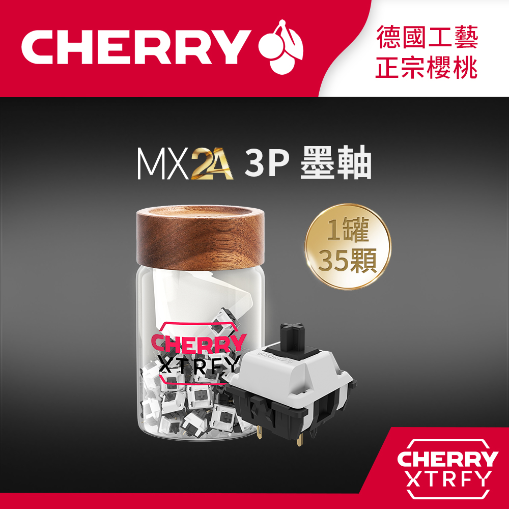 Cherry MX2A 3P 軸體罐 (墨軸) 無光
