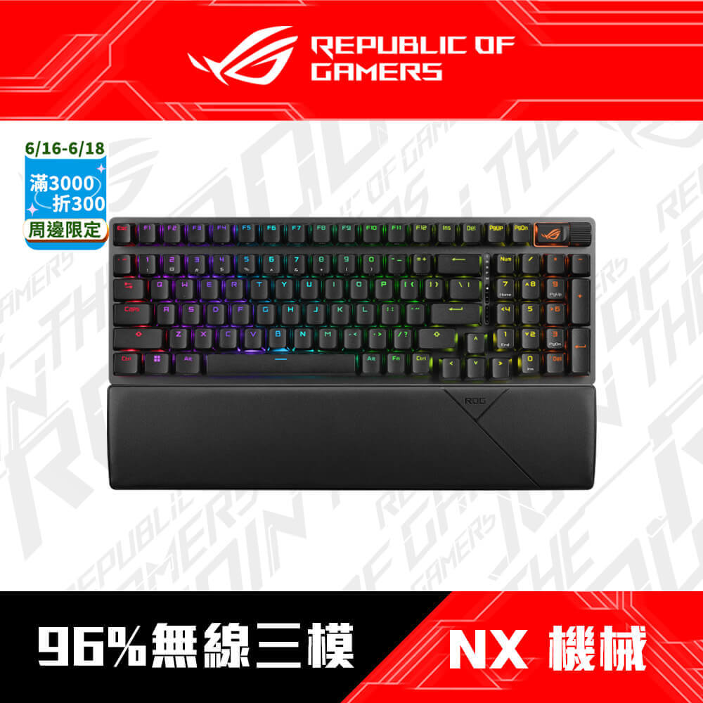 華碩 ASUS ROG Strix Scope II 96 Wireless 無線機械電競鍵盤 [NX Snow軸/三模連線/PBT中文