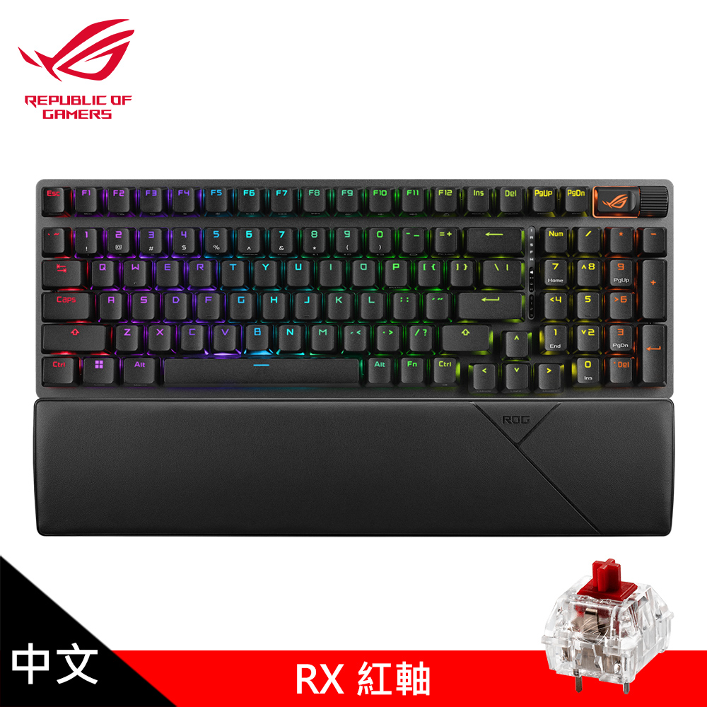 【ASUS 華碩】ROG Strix Scope II 96 Wireless 無線電競鍵盤 紅軸