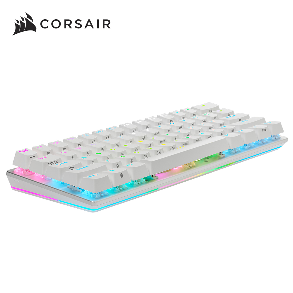 海盜船 CORSAIR K70 PRO MINI 紅軸RGB無線機械式鍵盤(英文鍵盤)-白