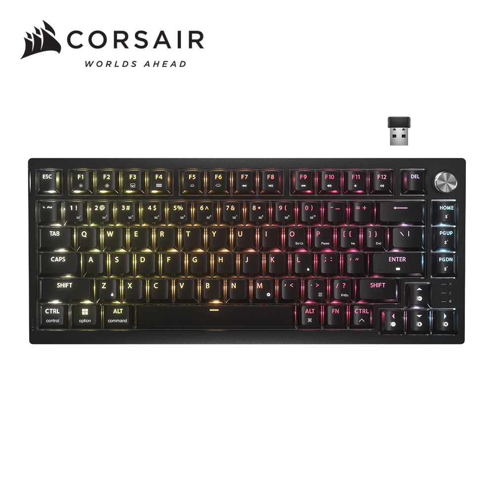海盜船CORSAIR K65 PLUS 三模無線RGB機械觸感軸 英文鍵盤 (黑)
