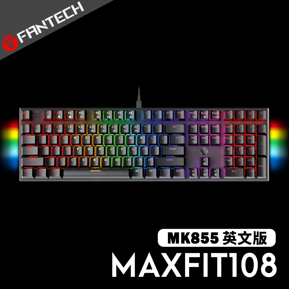 FANTECH MAXFIT108 RGB機械式鍵盤(英文版)-黑