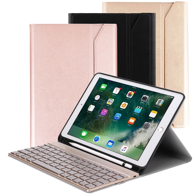Powerway For iPad Air3/Pro 10.5吋專用尊榮型三代筆槽分離式鋁合金超薄藍牙鍵盤/皮套