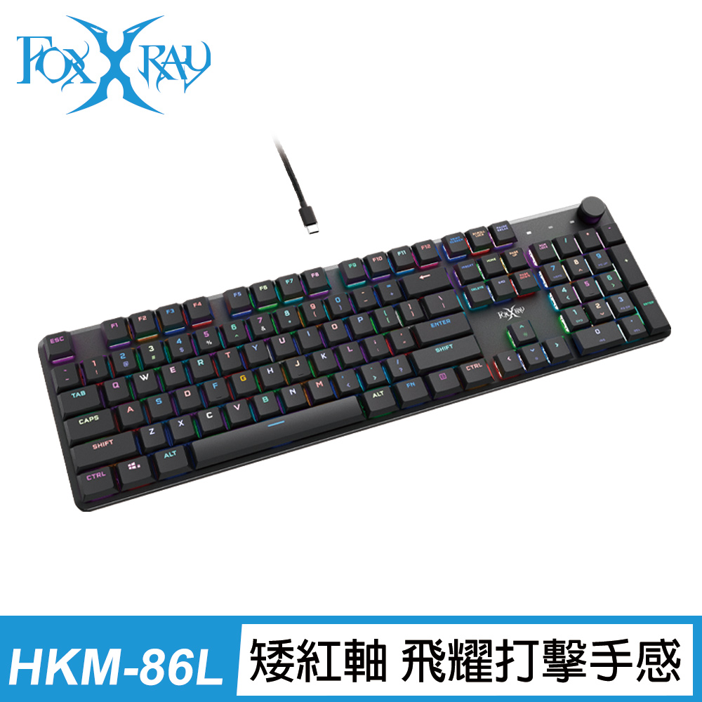 FOXXRAY 全尺寸矮紅軸靜音機械鍵盤(FXR-HKM-86L)
