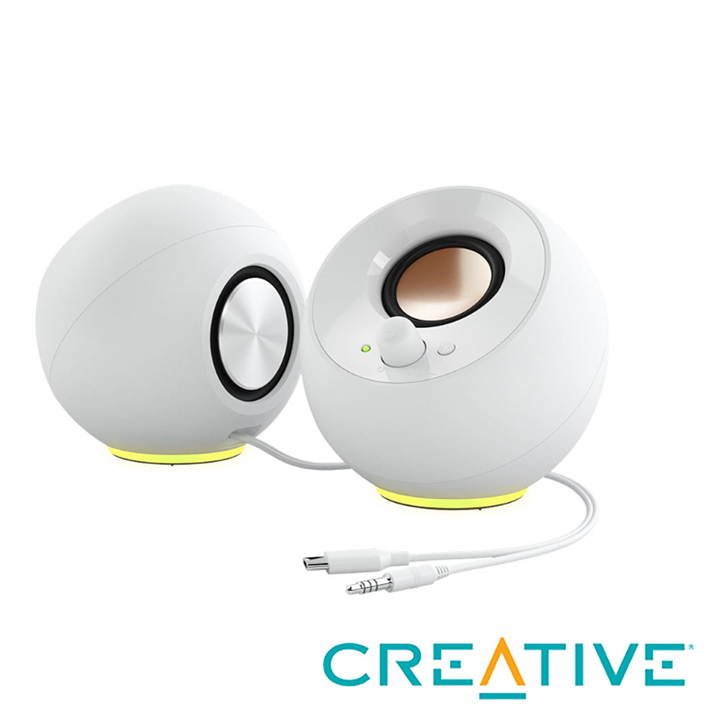CREATIVE Pebble SE USB RGB 桌上型喇叭(白)