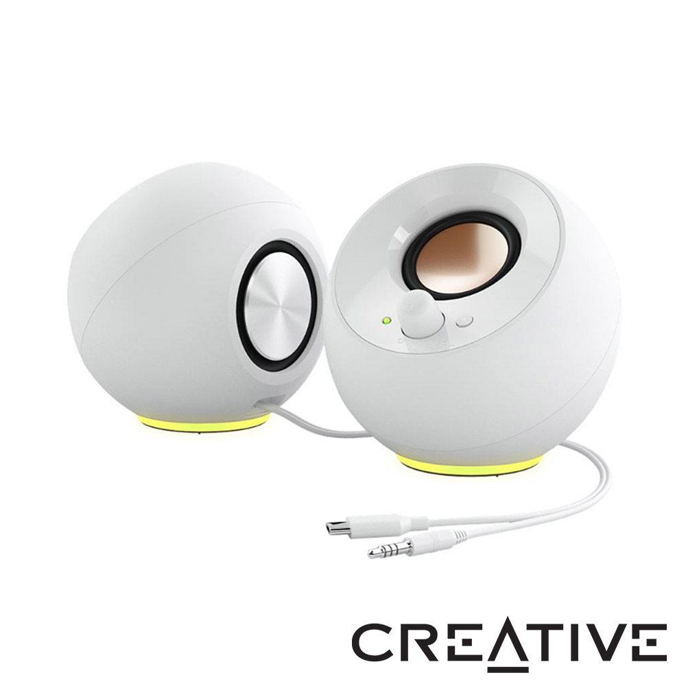 CREATIVE Pebble SE USB RGB 桌上型喇叭(白)